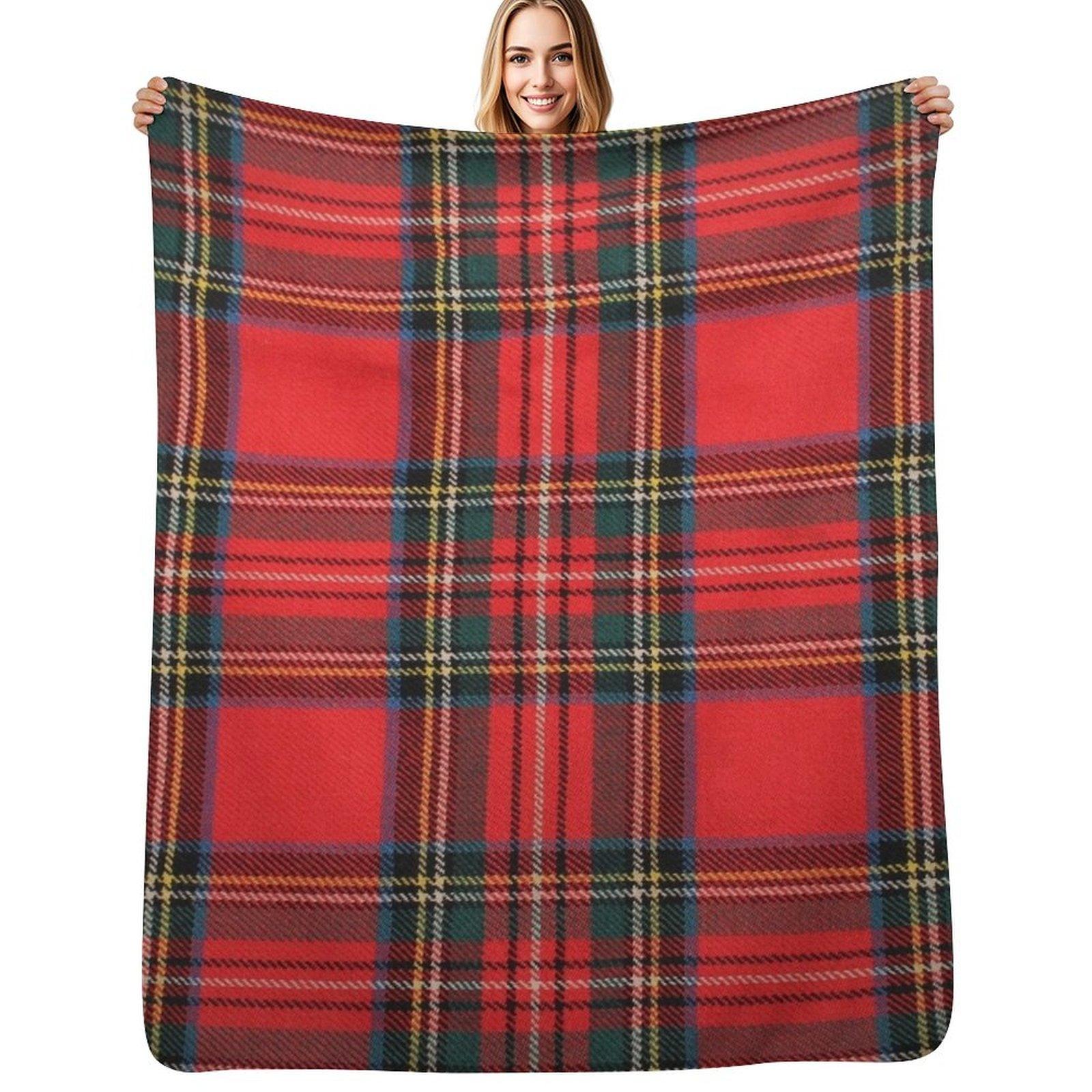 

Royal Stewart Tartan Throw Blanket Durable Warm Blanket for Daily Home Use 102x76cm(40x30in)