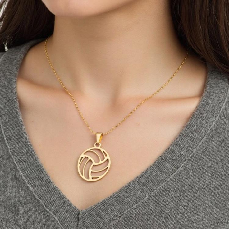 Elegant Stainless Steel Volleyball Jewelry Gift  Adjustable Neckchain Comfortable Corrosion Resistant Necklace