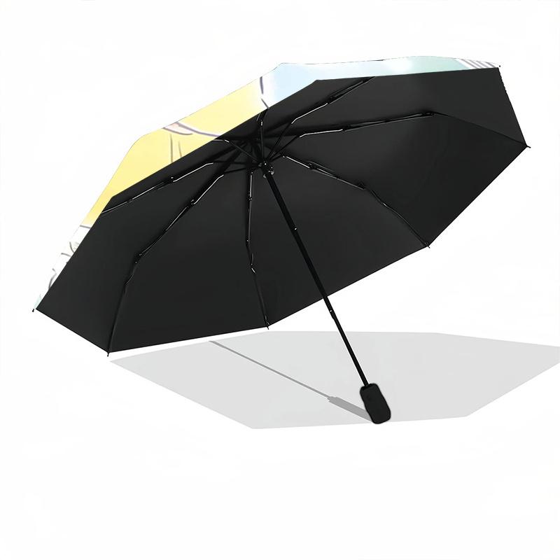 1pc Pomkompurin Automatic Opening/Closing Umbrella with Portable Tri-Fold Design, 8-Bone Iron Frame, Outdoor Use, Festival Gift Suitable for Fans, Tra