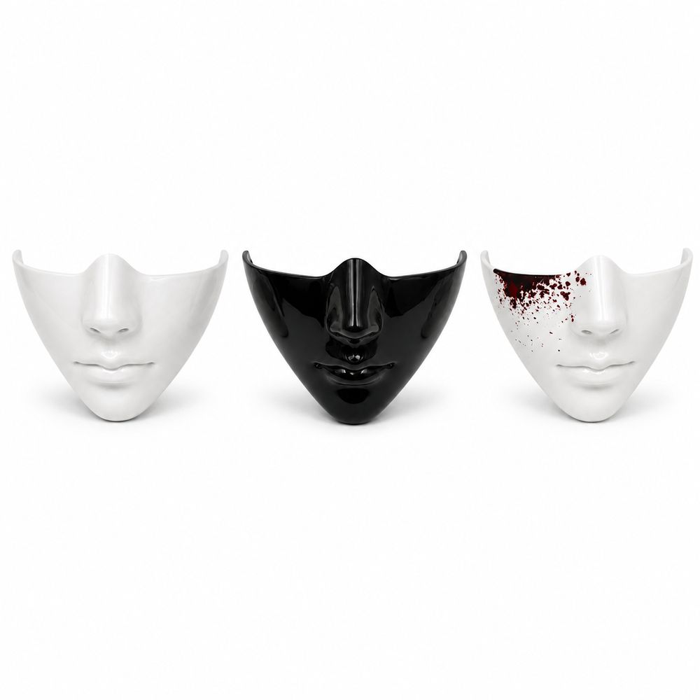 Lightweight Shell Half Face Mask Smooth Edges Realistic Face Fashion Masquerade Mask