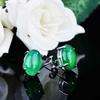 Natural Chalcedony Jewelry Set Butterfly Necklace Open Ring Green Earrings Women Elegant Design