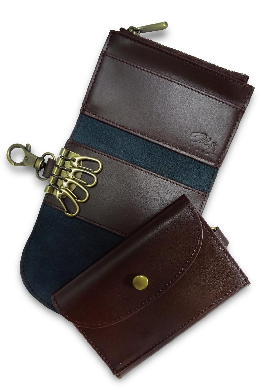

Harewith Genuine Leather Key Case with Coin Purse in Day Smart Key Card Car Key Case Men s [Featured Magazines/Japanese Brand] Father s Gift,