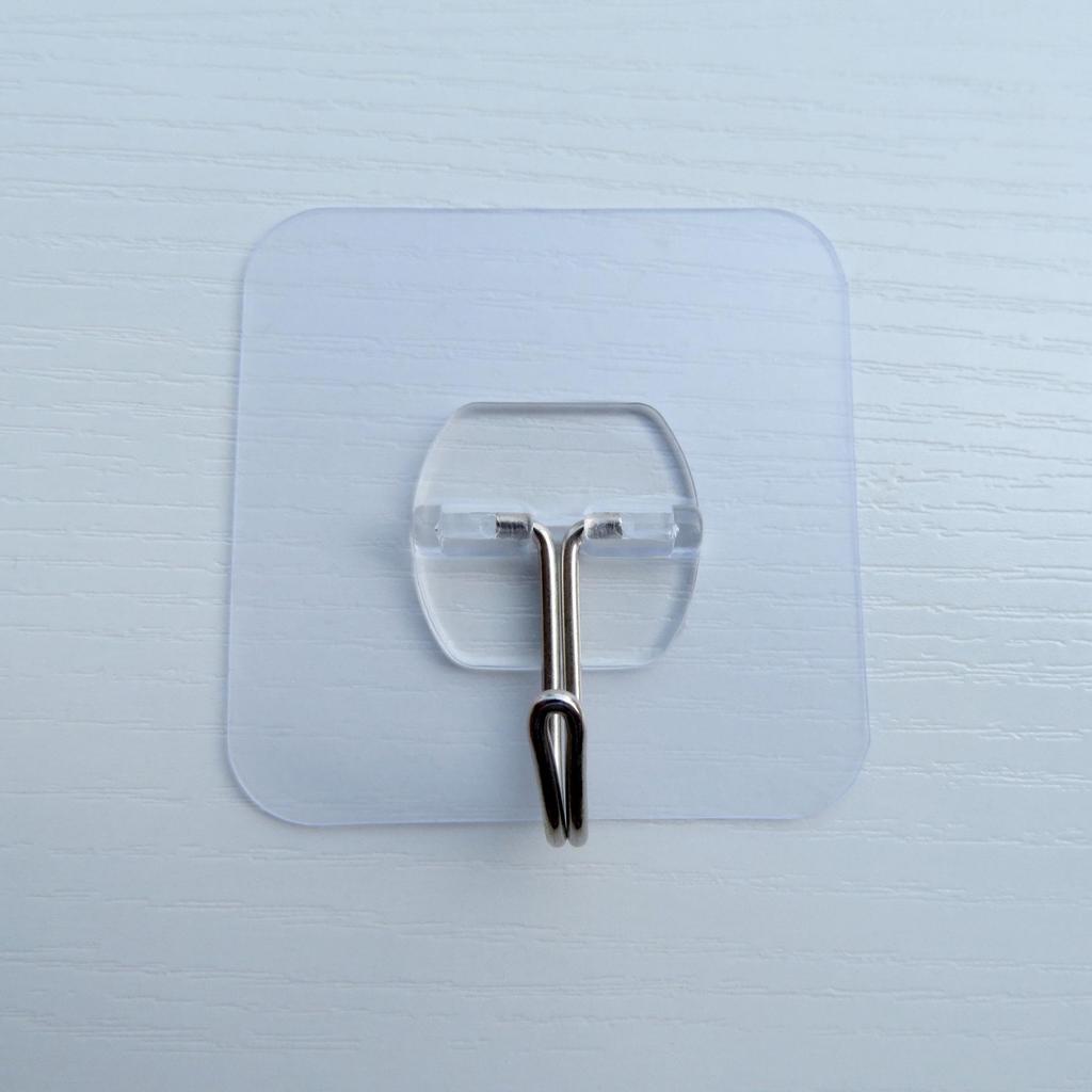6cm Transparent Rotatable No-Trace Wall-Mounted Hook with Strong Adhesive