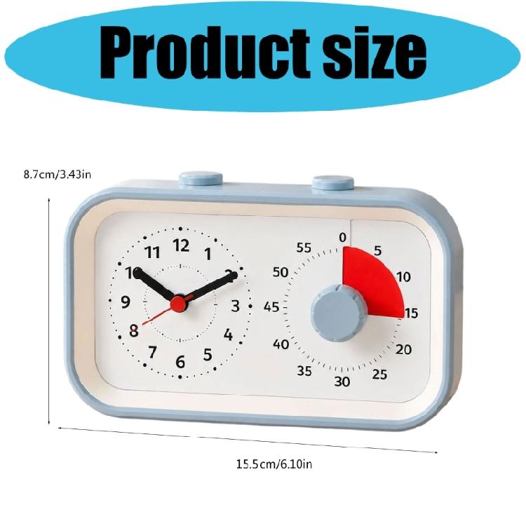 Visual Homework Clock for Kids and Students, Desk Alarm Clock for Reading Practice, Quiet Work and Routine Use
