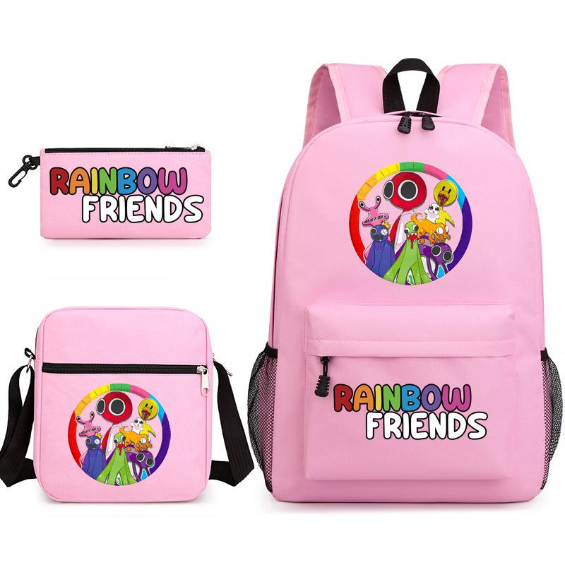 Rainbow Friends Rainbow Friends Game Original Styling Backpack Three-Piece Cartoon Student School Bag