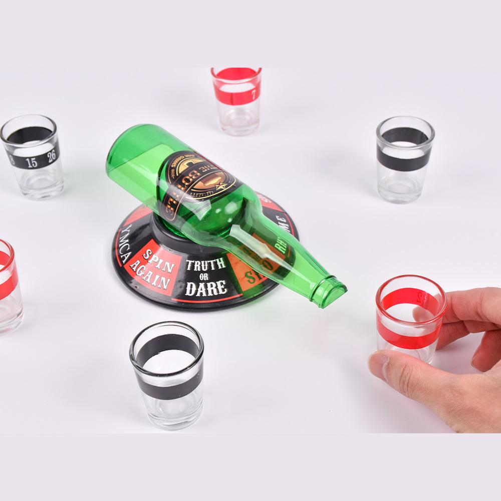 Rotating Bottle Drinking Game Wheel of Fortune Small Pub Pointer Game Props Bar Drinking Punishment Supplies