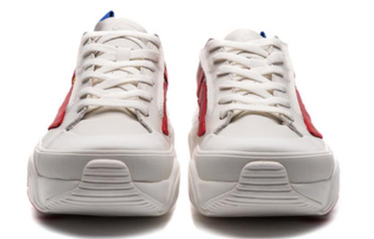 Li Ning Wave Hbrd Cushioning Slip Resistant Abrasion Resistant Low top Casual Shoes Women's Mist White AGCP378-4