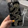 Case For Apple iPhone 14 11 13 7 12 Pro 7 XR XS Max 8 Plus 6 14Pro Black Soft Phone Coque Funda Fashion Chinese Vintage Dragon