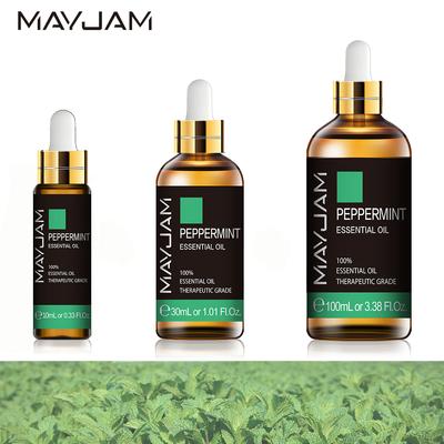 MAYJAM Olio Essenziale di Menta Piperita 10ml/30ml/100ml per Umidificatore Lampada Diffusore Purificatore d'Aria Bagno Spa Massaggio Cura della Pelle