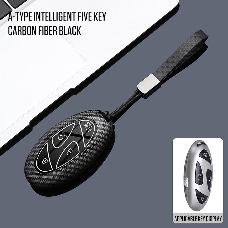Car ABS TPU Key Case Cover Holder Buckle For Hyundai Ionic 6 Grandeur GN7 Kona Ev New Grand Prix 5/7Buttons Key Shell Decoration