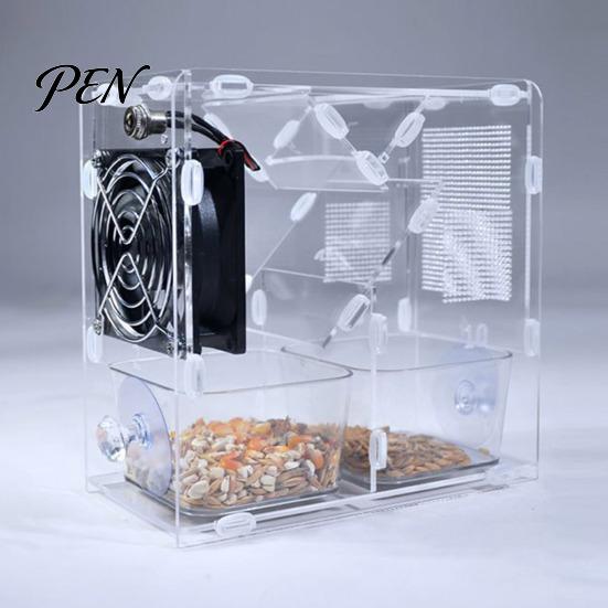 Bird Seeds Debris Remover Grain Cleaner, Adjustable Speed Winnower Machine, Transparent Acrylic Small Winnowing Machine Shell Efficient Separation