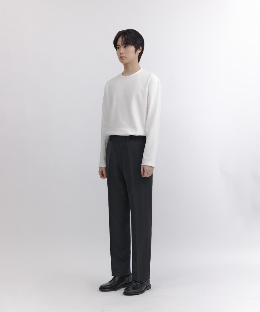 NONBLANK Semi-Wide Fit Slacks_Charcoal Grey