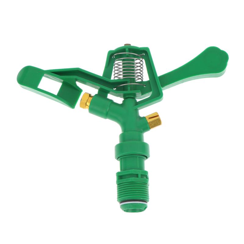 Plastic Rocker Arm Double Spray Lawn Irrigation Nozzle 3/4" Male Thread 360 Degree Angle Rotating Sprinkler Head For Garden