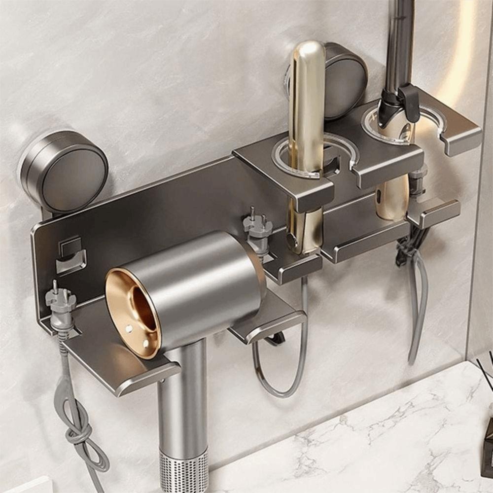 Aluminum Zinc Zinc Alloy Hair Dryer Storage Rack Punch Free Hair Blow Dryer Holder  for Household