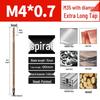 Titanium Coated Cobalt Straight Flute Extra Long Tap for Stainless Steel, Sizes M3-M8