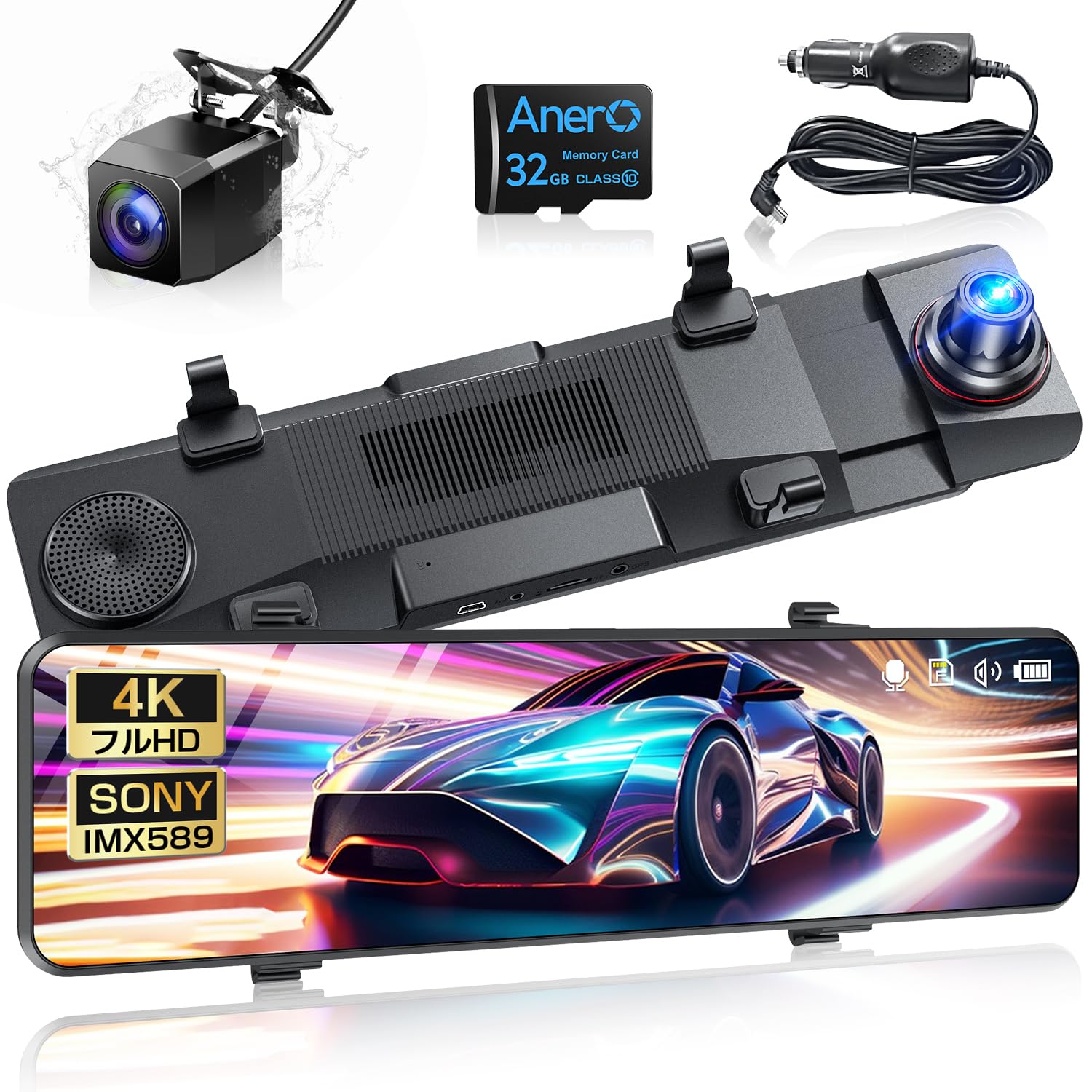 

Dash Cam for 2025 4K Front and Rear SD Card IMX589 2160P Image Correction Simultaneous Front and Rear Automatic Emergency Overwrite Parking Nationwide