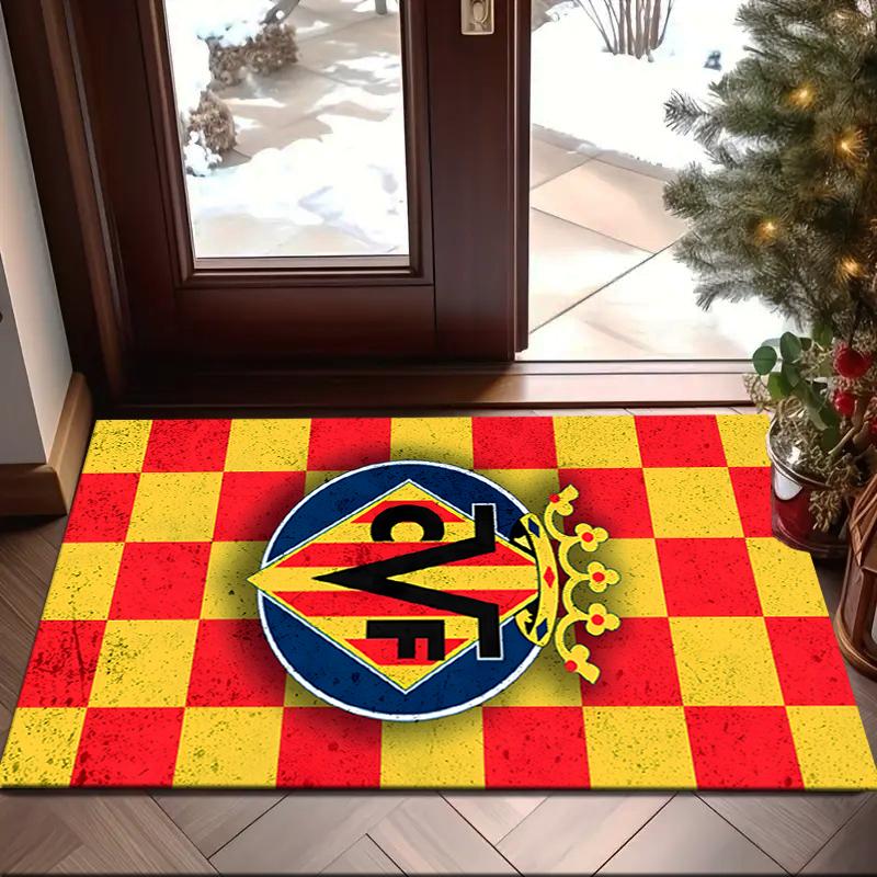 1PC Villar-real Football Club Rug Game Carpet, Floor Mat for Bedroom Living Room Entryway Rug, Home Decor Idea Gift for Christmas birthday