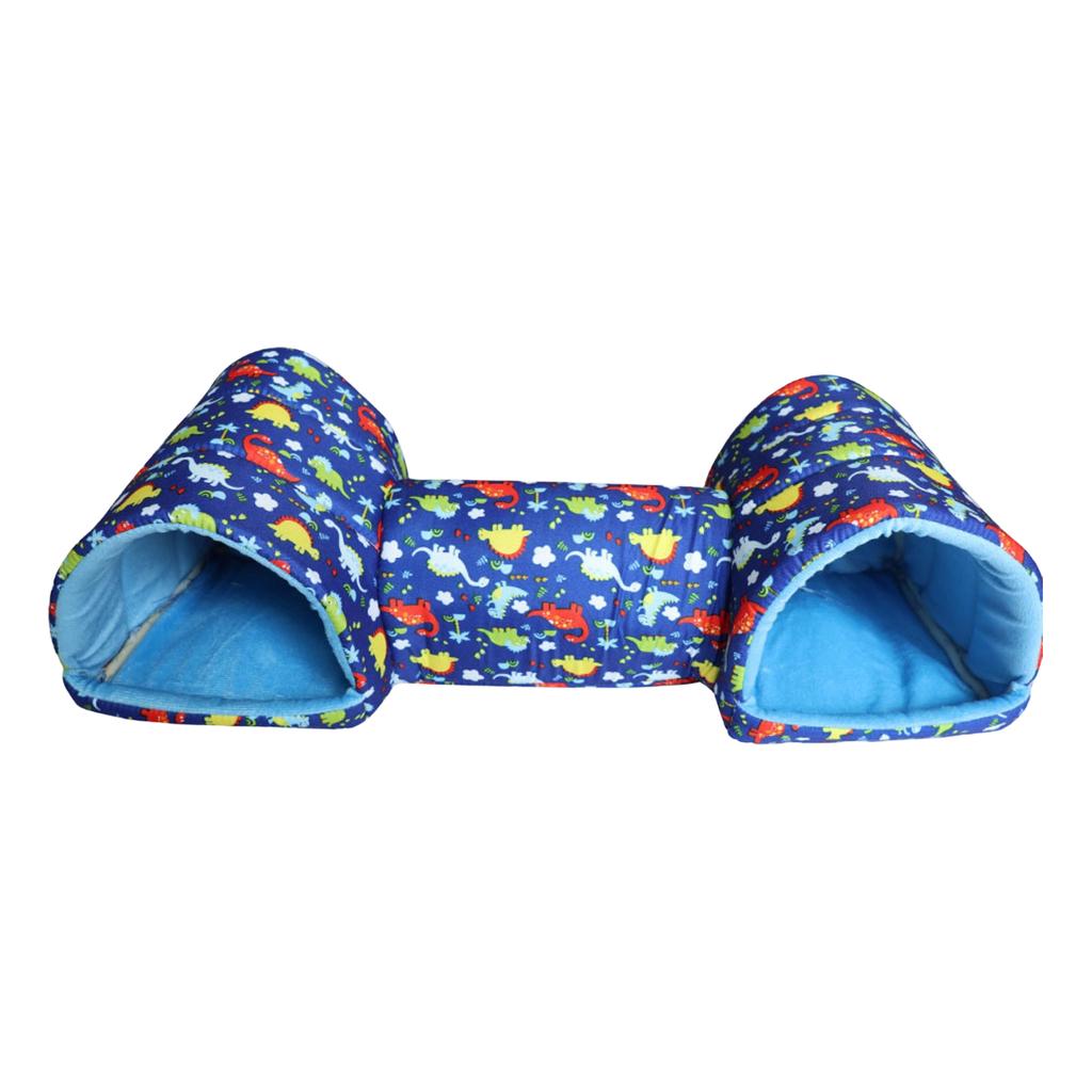 Plush Tunnel Bed for Small Pets Soft Double Tunnel Design Comfortable Hideout and Resting Spot for Guinea Pigs Rabbits Ferrets Hamsters