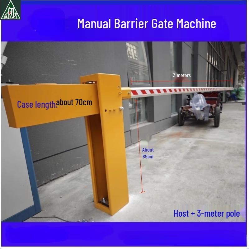 Manual Hand-Crank Parking Barrier Gate 3 Meter Pole