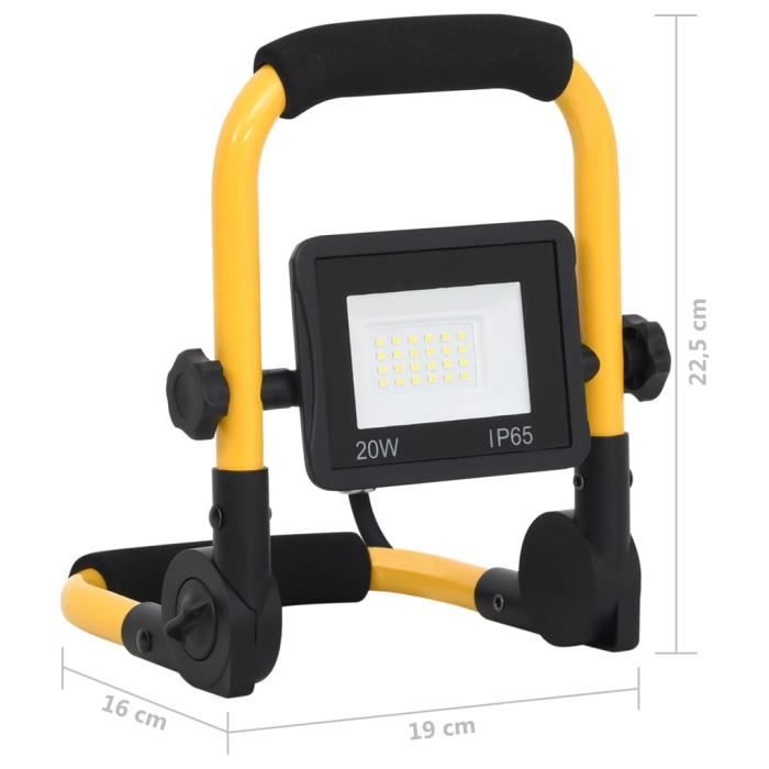 VidaXL LED Projector with Handle 20 W Cool White