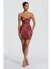 2026 Spring/Summer Women's Lace Bandeau Striped High-Waisted Slimming Dress