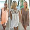 Elegant Plus Size Lady Boho Sleeveless Summer Beach Lace Dress For Women
