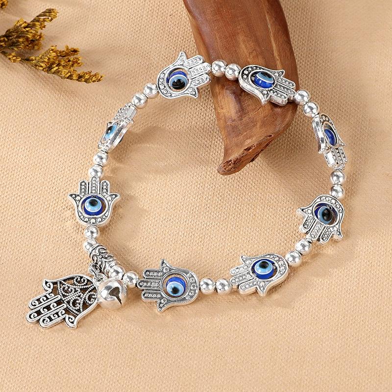 Imitation silver bracelet bracelet electroplating imitation silver handmade Miao bracelet scenic retro turquoise jewelry women