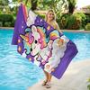 Cute Unicorn Rainbow Beach Towel Starry Sky Flat Print Large Soft Microfiber Bath Towel for Girl Kids Pool Travel Gift