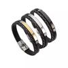 Vintage Handmade Braided Leather Cord Bracelet With Stainless Steel Curved Charm Engraved Custom Name