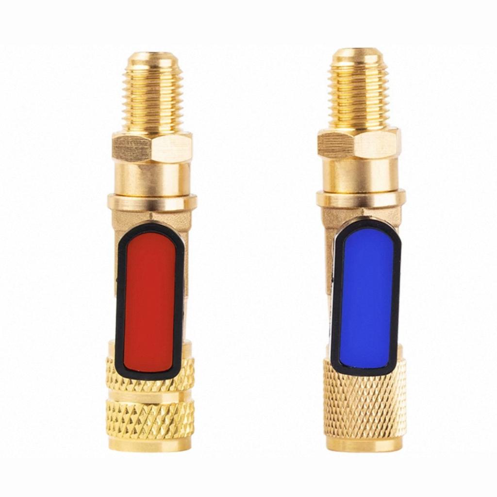 Klimatizační chladivový kulový ventil 1/4" SAE Rovný uzavírací ventil pro nabíjecí hadice R22 R410 AC chladivo