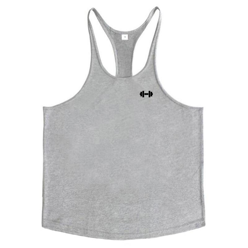 

Muscleguys Men s Running Vests Cotton Dumbbel Gym Tank Tops Y-Back Bodybuilding Sleeveless Shirt Muscle Workout Athletic Fitness Singlets XXL серый