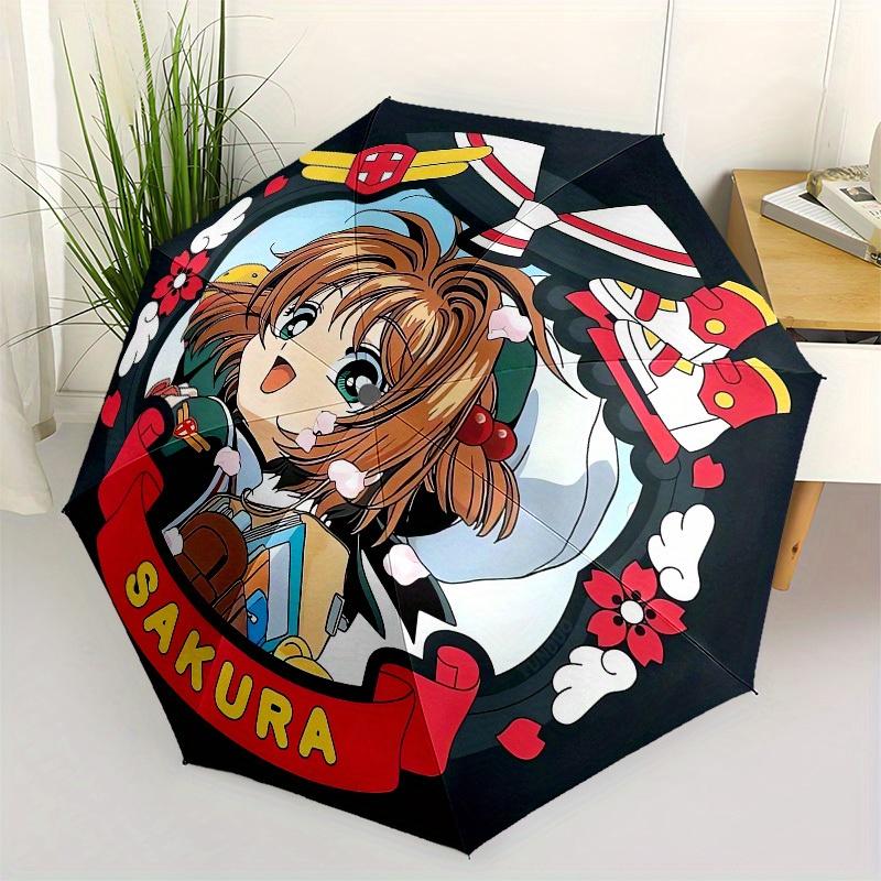 

1pc Sakura Cardcaptor Umbrella with Plastic Handle,Suitable for All Seasons Home Travel Outdoor UmbrellaM1043