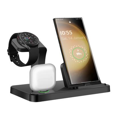 Oplaadstation 3 in 1 Snelle draadloze oplader voor Samsung S23 S22 S21 Note 20 10 Z Flip Z Fold voor Galaxy Watch 6 5 Pro 4 3 Buds