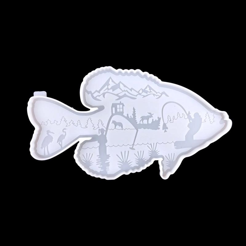 Father's Day Fishing Pendant Decor Silicone Mold Epoxy Resin Casting Jewelry Tool Making Diy Craft Home Decoration