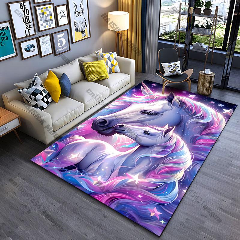 Magical unicorn bond cosmic beauty carpet Yoga living room room decor children's crawling mat doormat area rug games mat