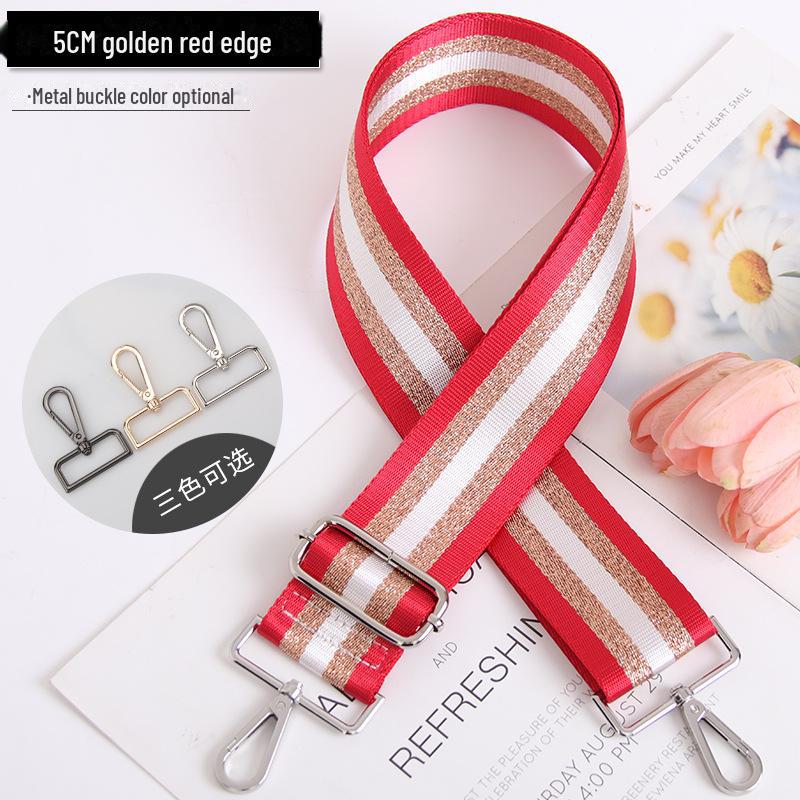 

Регульований золотий і сріблястий широкий ремінь для сумки 5 см: Універсальний аксесуар на плечі для жінок Light Gold Buckle