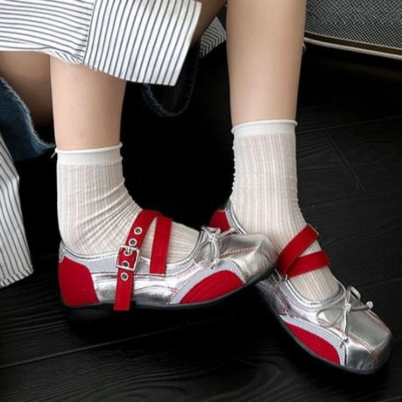 Fashion Square Toe Shallow Mouth Flat Single Shoes Women's Xia 2025 New Butterfly E Sister with Skirt Soft Sole Mary Jane Shoes