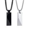 Rectangle Bar Pendants Necklaces for Men Stainless Steel Geometric Neckchain Minimalism Simplicity Collar Chain Jewelry for Him