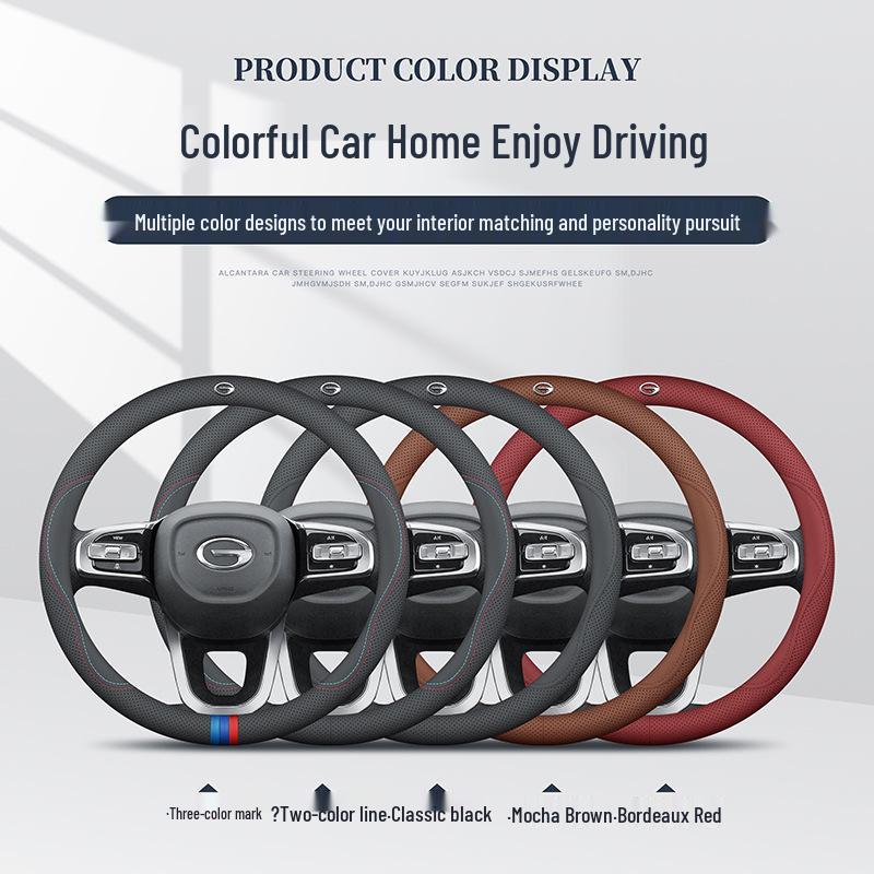 Luxurious Genuine Leather Steering Wheel Cover for GAC Models: GS4, GA6, Legend, GM6, M8, GS7, Shadow Leopard, GS8, GS5