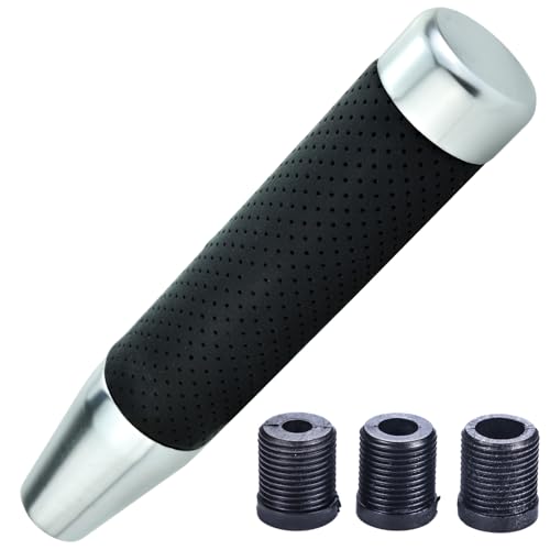 Arenbel Long Gear Handle Knob PU Stick Shift Shift Car Shifter Lever Knob Universal for Auto Manual Vehicles Silver