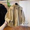 Módní Oversized Vintage Plášť Design Kapuce Větrolam Dámský Jarní Podzimní Svrchní Oblečení Ležérní Volný Střih Stylový Kabát
