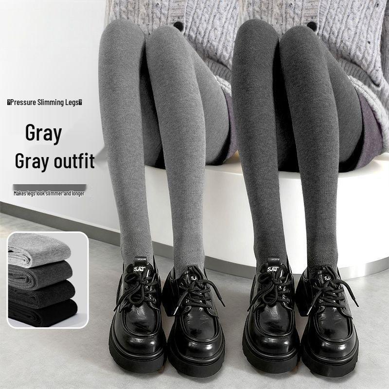 

Women s Vertical Stripe Compression Pantyhose: Grey Plus Velvet Thickened Base Layer, Slimming Legs, Autumn/Winter. 130g [Spring/Autumn Thin] 80-130 lbs