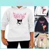 Stijlvolle Kawaii Kuromi Hoodie met Grunge Gotisch Ontwerp En Cartoonprint