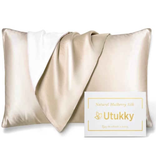 Utukky Silk Pillowcase [As Seen On TV], Single-Sided Silk Pillowcase, 43x63cm, Envelope-Style, Tencel Silk Pillowcase, Washable, Reduces Bedhead, Anti