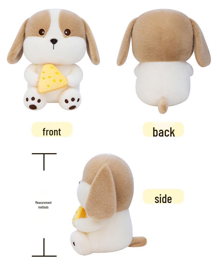 Large Creative Cheese Dog Plush Toy - Cartoon Dog Pillow New Year Gift for Girls