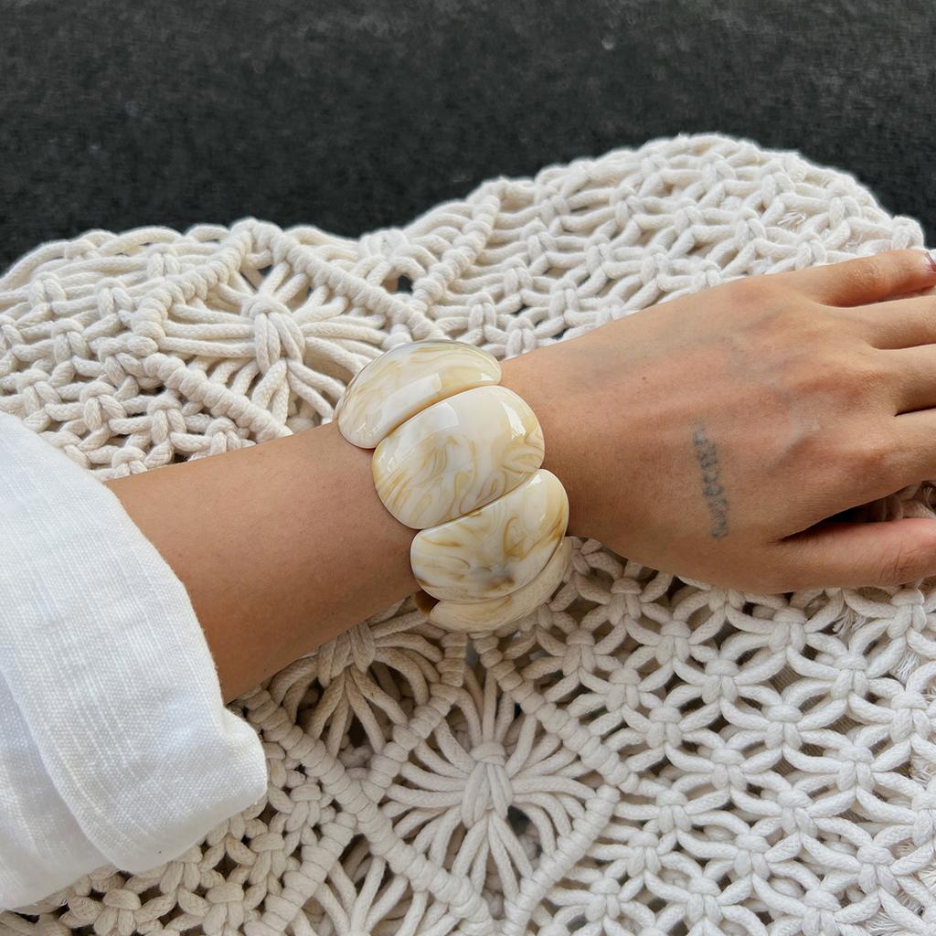 Simple Artistic Retro Wave Bracelet Design Irregular Shaped Elastic Bracelet