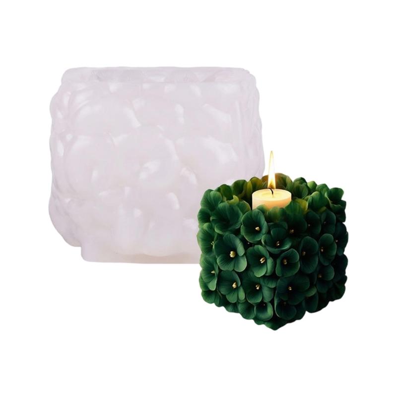 Square Flower Silicone Molds Heat Resistant Easy Demold Multipurpose Silicone Mould for Epoxy Resin Making Candle Soap