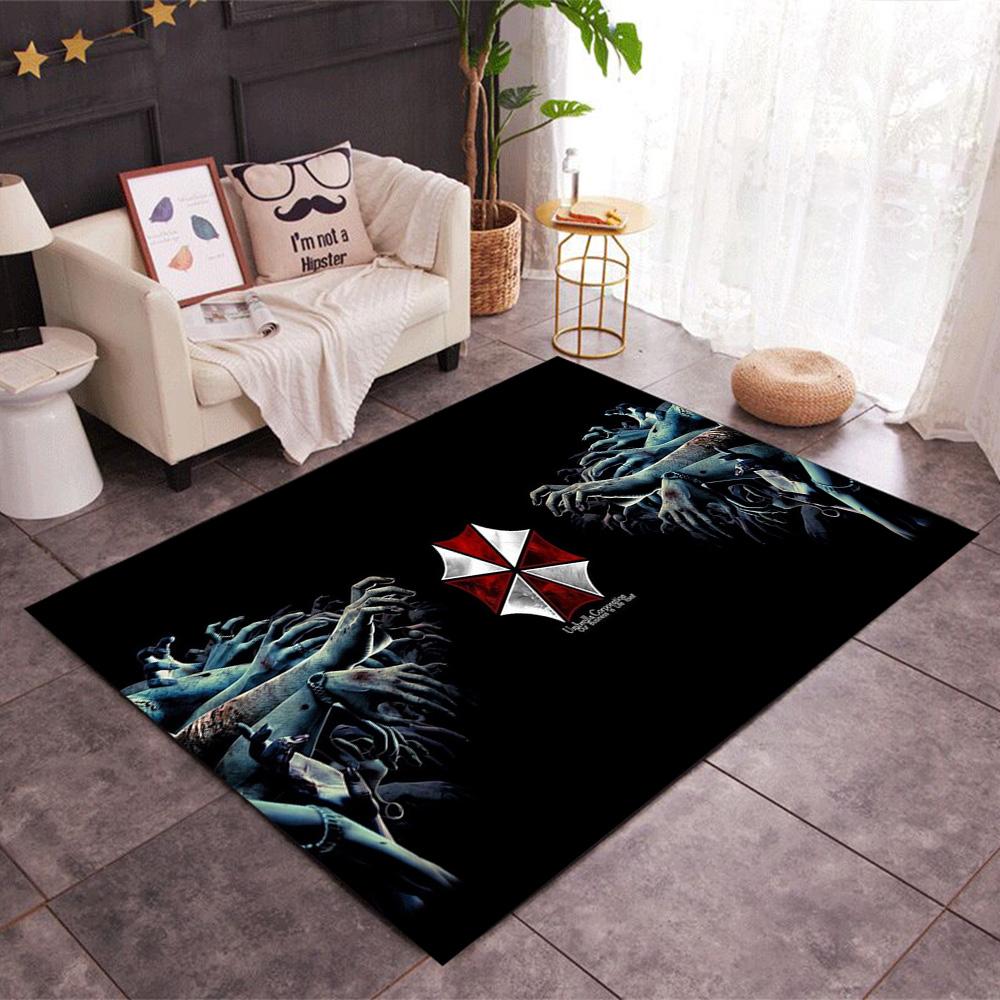 Tappeti Antiscivolo a Tema Logo Umbrella Corporation - Decorazioni per la Casa in Poliestere, Adatti per Camere da Letto, Soggiorni, Ingressi, Studi e Decorazioni