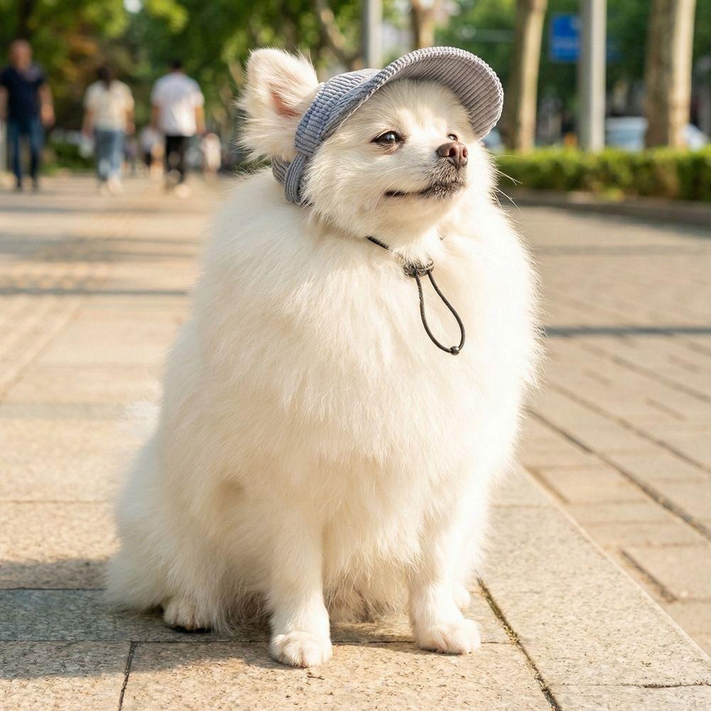 Breathable Dog Baseball Cap Corduroy Cat Headwear Multi-color Pet Sun Hats  All Season