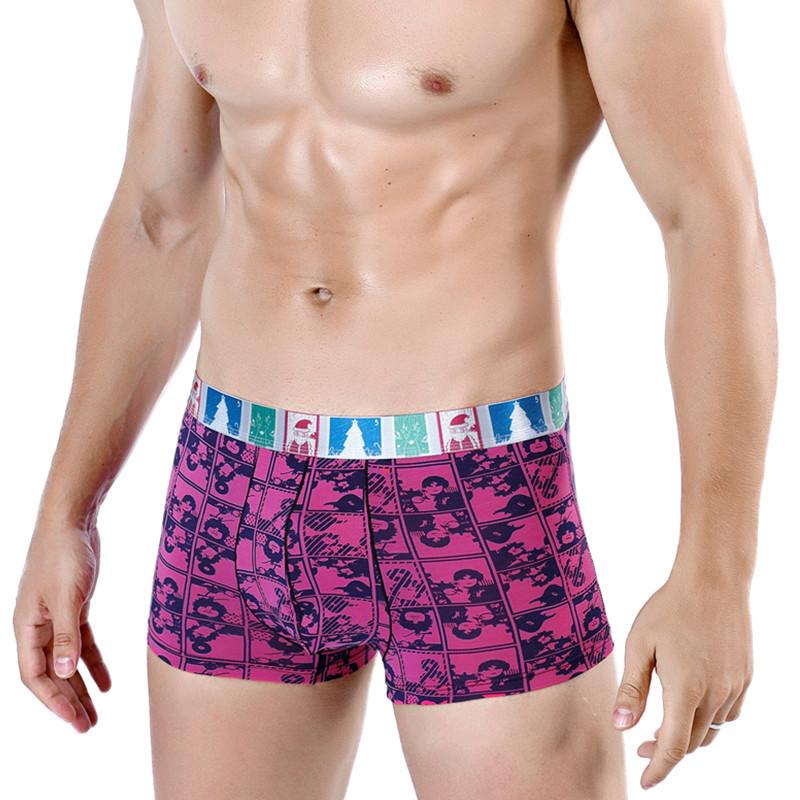 Nové prvotřídní pánské boxerky s bavlněným potiskem sexy tide pánské krátké kalhotky se čtyřmi rohy
